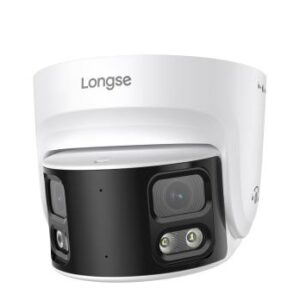 Longse | Cámara IP tipo DOMO-PANORÁMICA CMLFKS8DP | Dos Lentes SONY de 8MP QHD para exterior | 200° de Visión